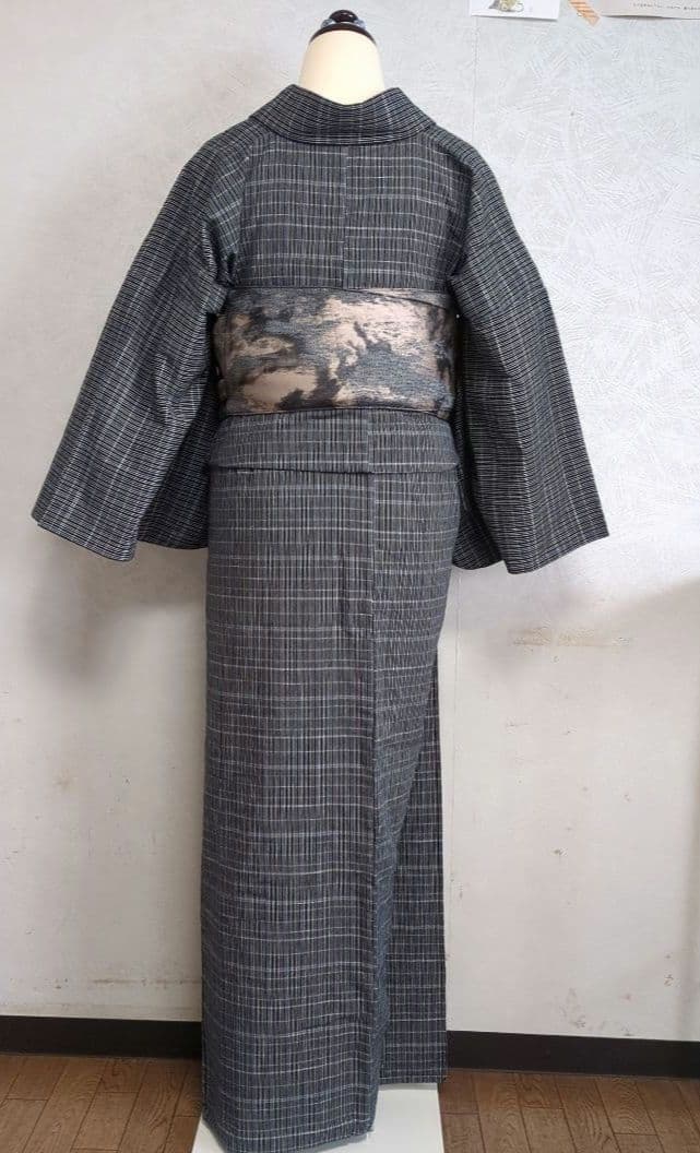 伊勢木綿　チェック　小袖