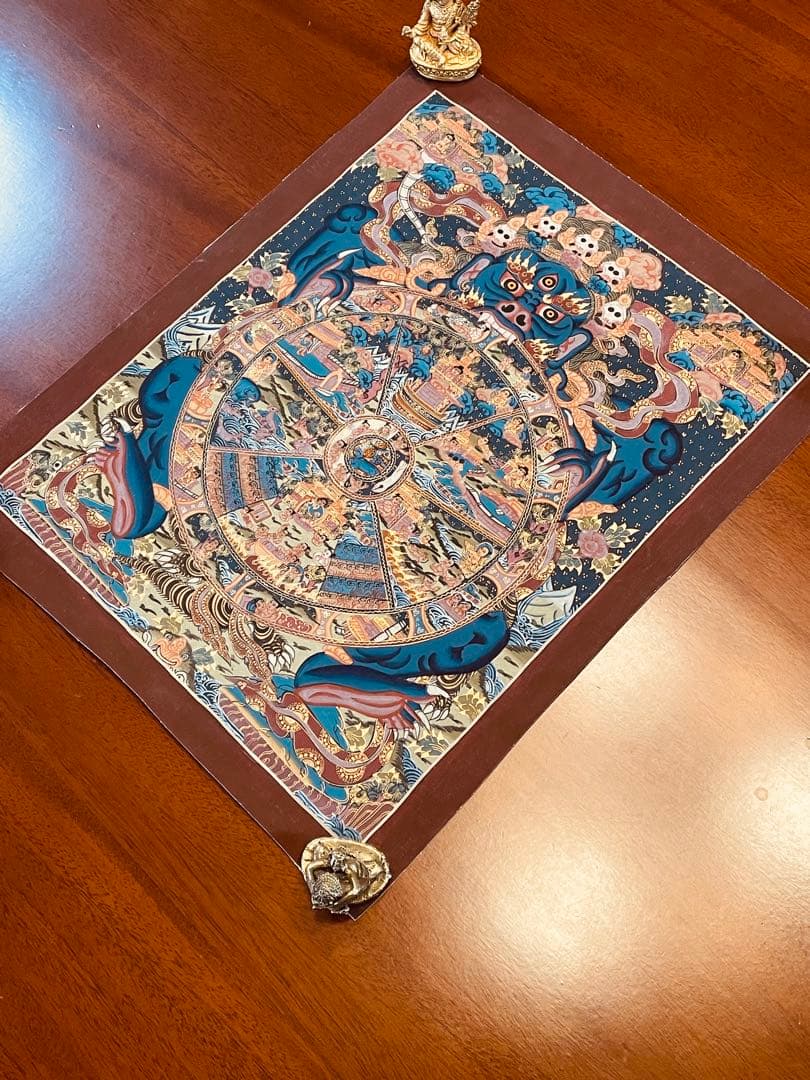 チベット密教 手描き曼荼羅（マンダラ）タンカ【新品・一点物】肉筆画 D2