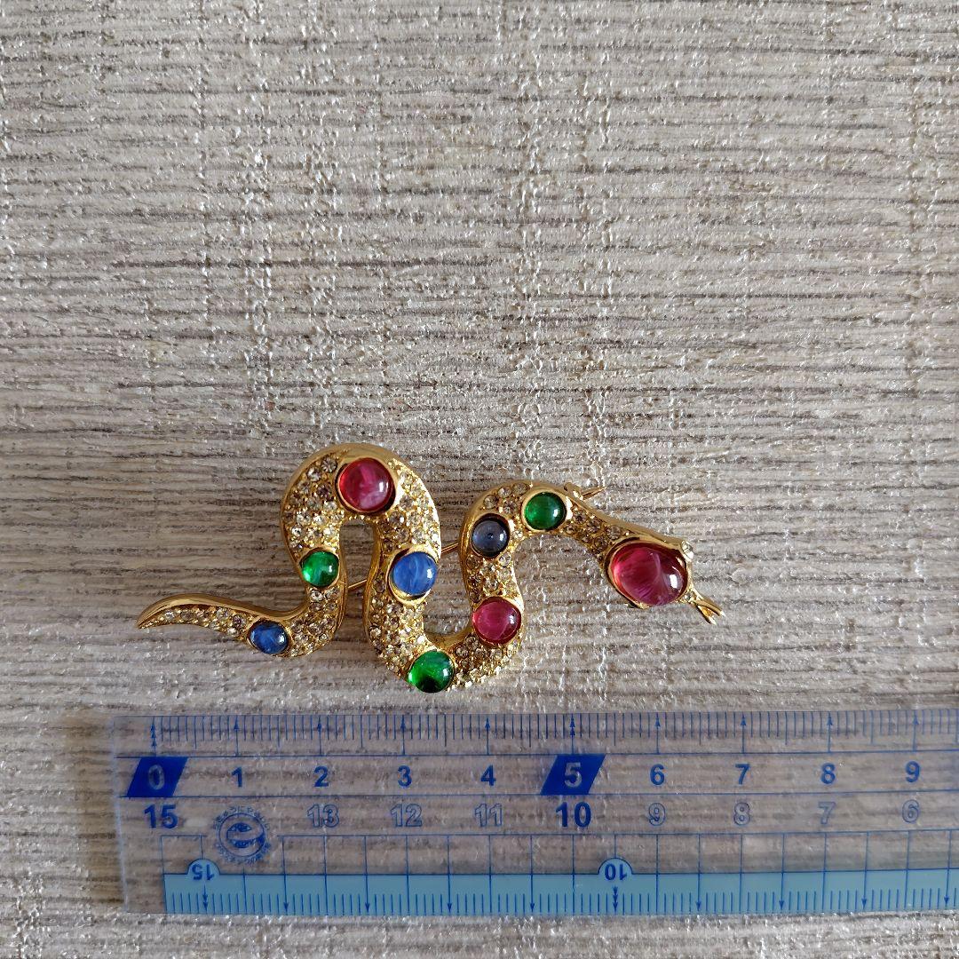 クリスチャン・ディオール　Christian Dior ブローチ　スネーク　蛇