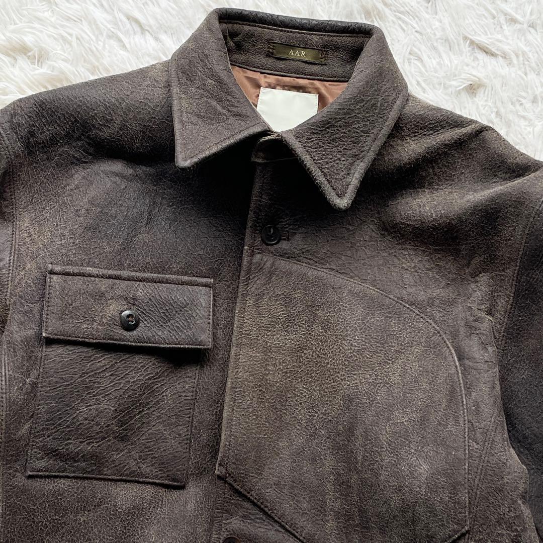 希少 Lサイズ ヨウジヤマモト ヌバック ラムレザー ジャケット クラック加工