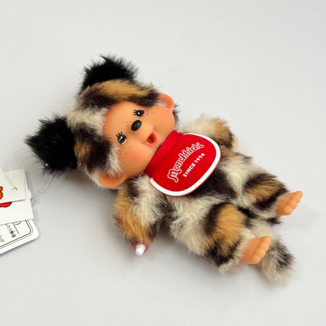 カスタムモンチッチSSキーチェーンヒョウ柄(ホワイト)