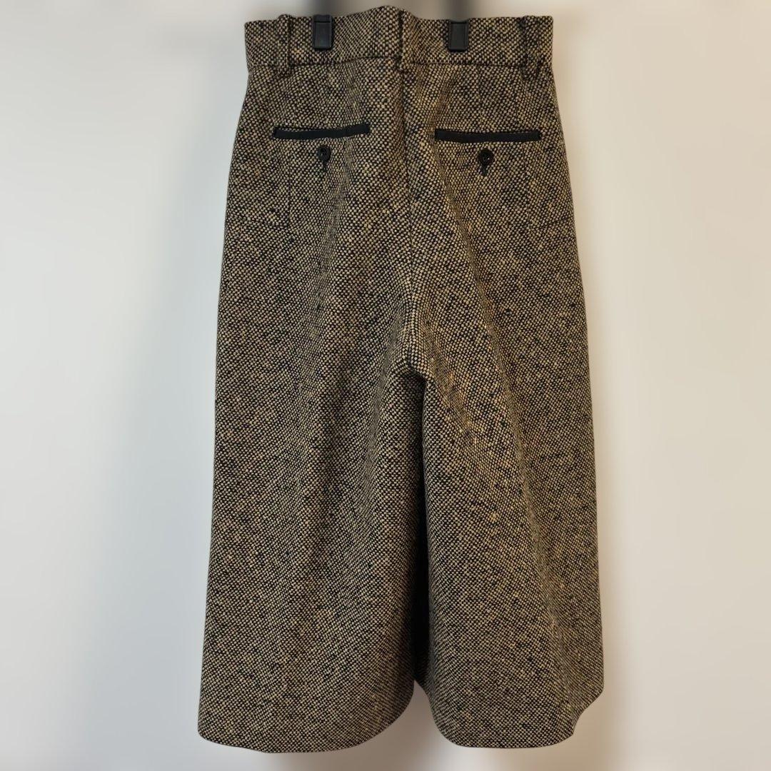 sacai ベージュ系ツイード ガウチョパンツ