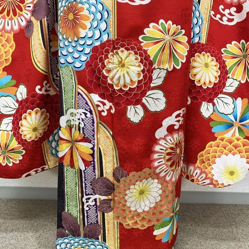 406z39☆振袖 高身長な方にも 金駒刺繍 地紋 金彩 成人式 結婚式☆美品