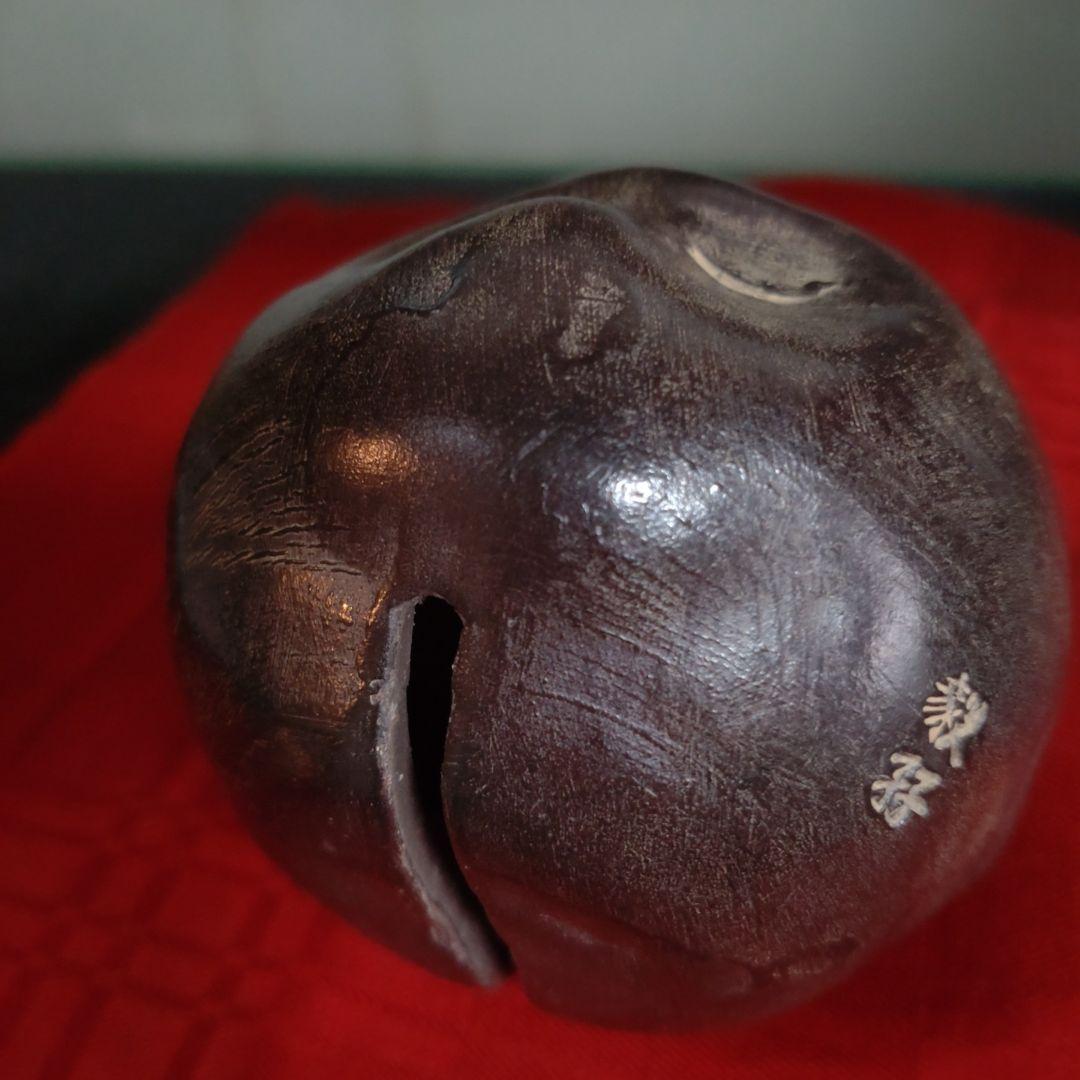 昭和の陶器製猿の三面土鈴　見ざる　言わざる　聞かざる