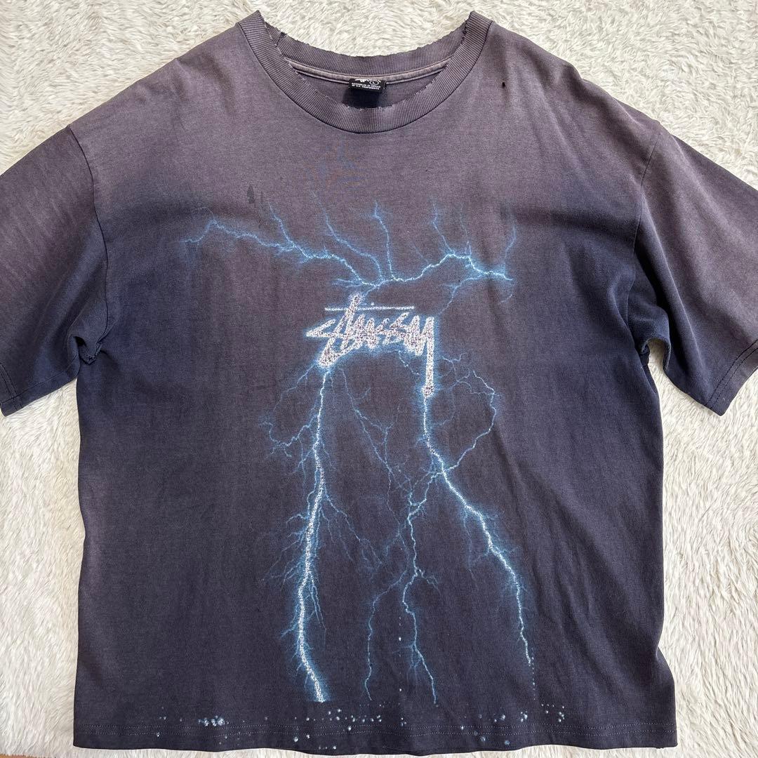 Stussy 雷グラフィック Tシャツ Lサイズ