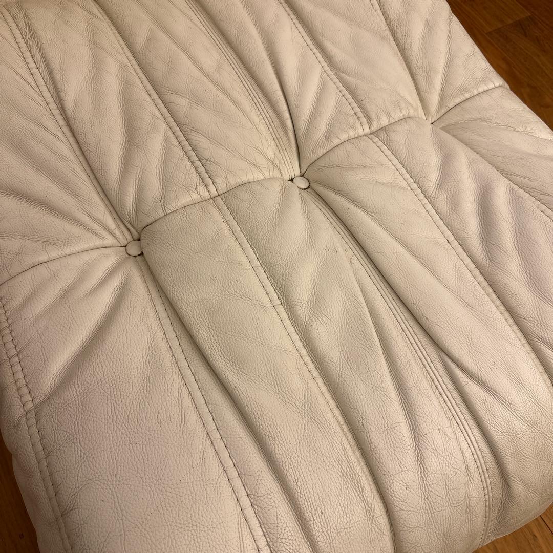 リーンロゼ　ホワイト皮革　オットマン