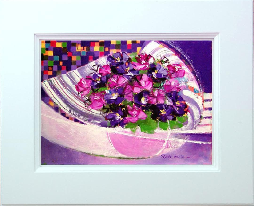 油絵 菅家令子 インテリア uF6-062304 花