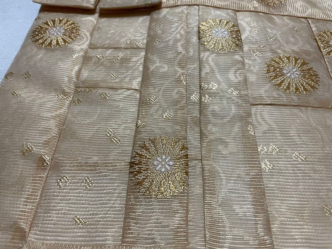 正絹　金紗　薄橙　曹洞宗　9寸絡子