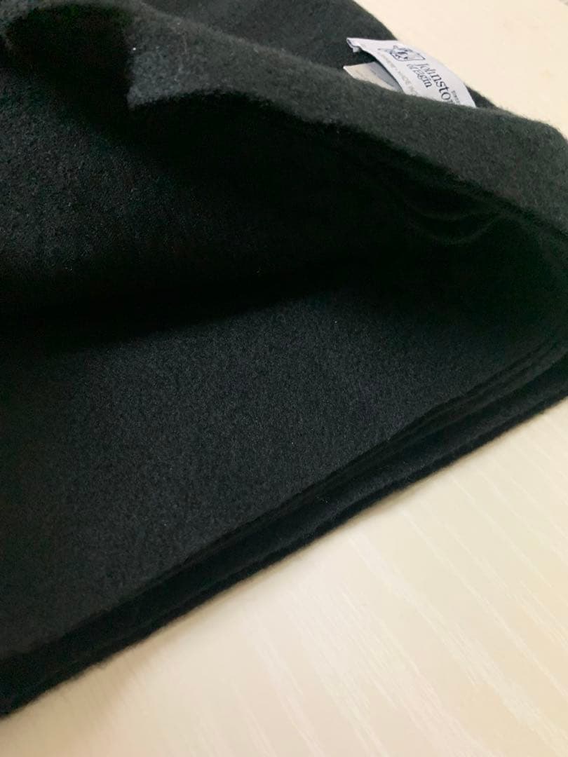 Q*様 ジョンストンズ カシミア 大判ストール マフラー ブラック未使用品