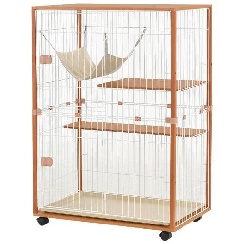 猫 キャットケージ ケージ 木製 キャットハウス ネコ ハウス 留守番