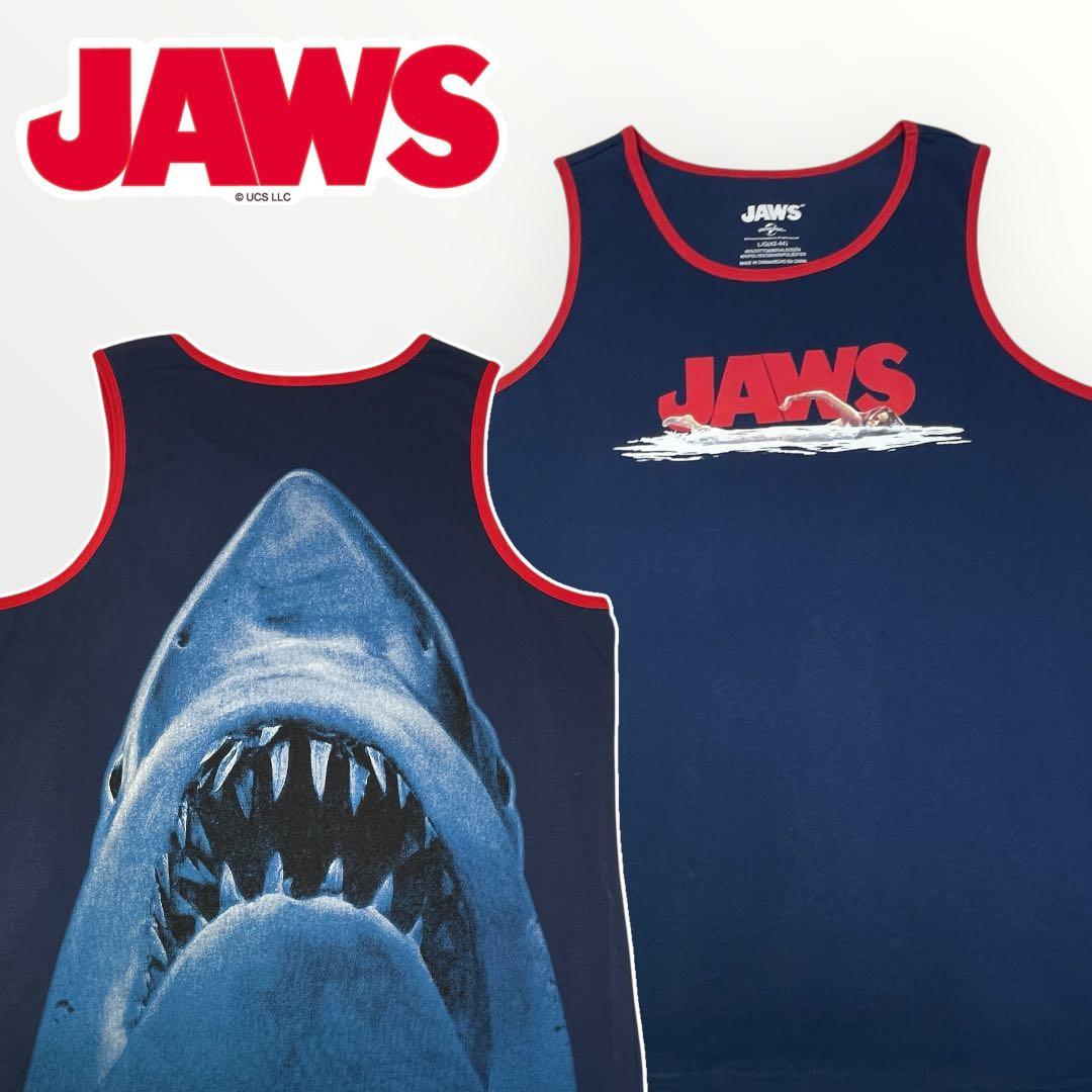 【希少】公式ライセンス JAWS ジョーズ タンクトップ 両面プリント 美品 Ｌ