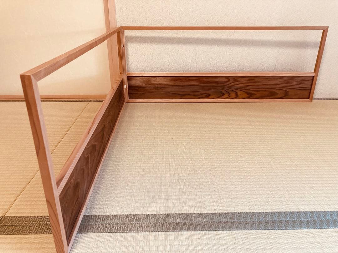 美品　上透かし　天然木　風炉先屏風