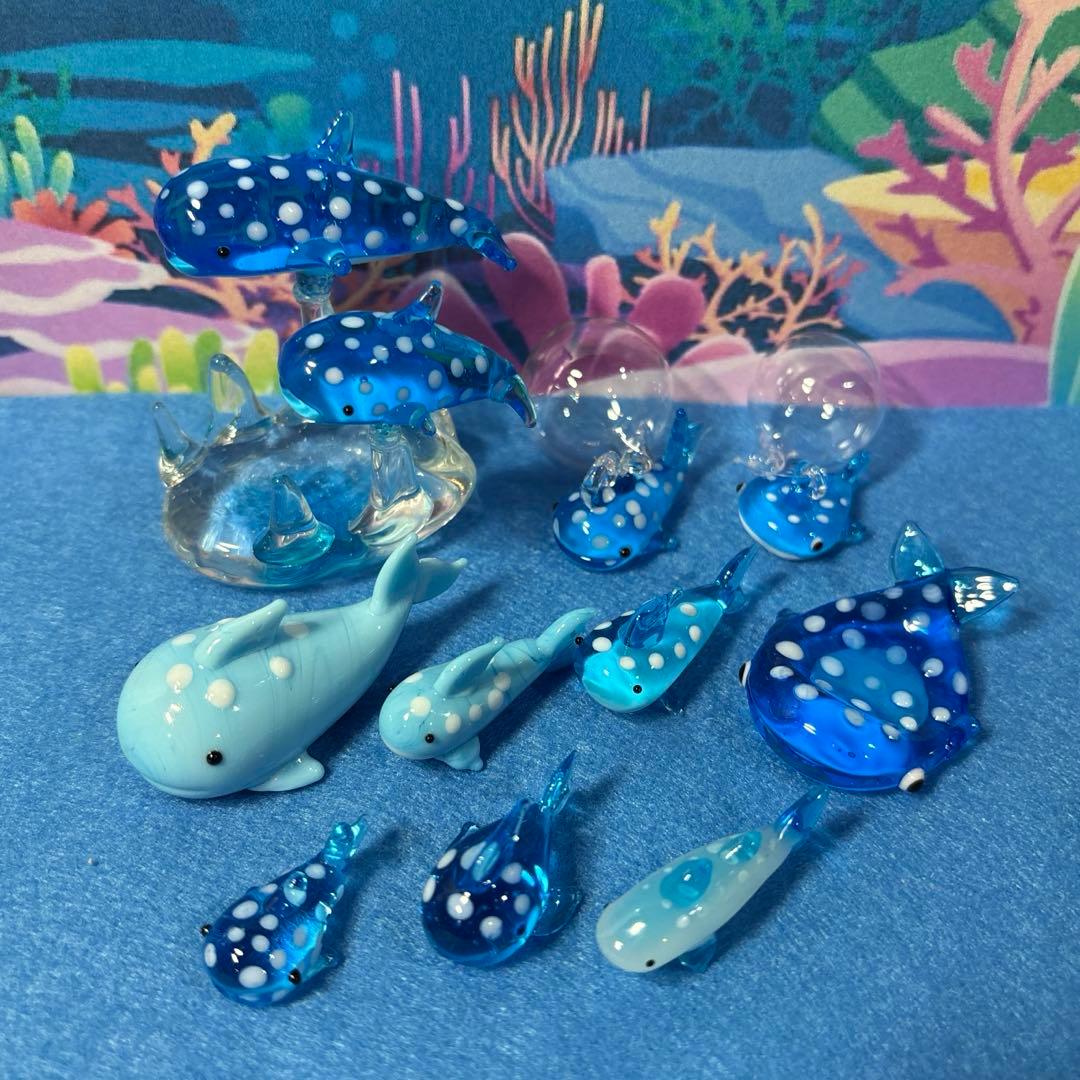 全部ジンベイザメ　ガラス細工　ミニチュア