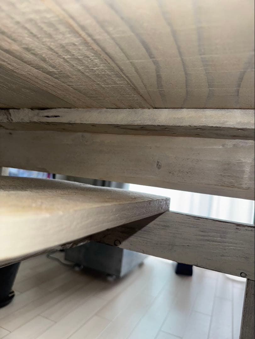 ホワイトペイントアンティーク風　ダイニングテーブル