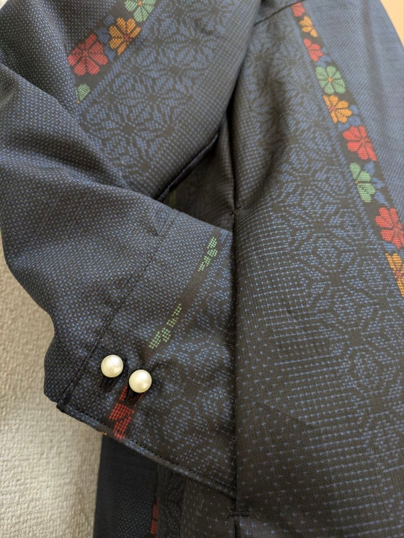 着物リメイク 大島紬 正絹　楽ちん細見えすっきりワンピース ジレ