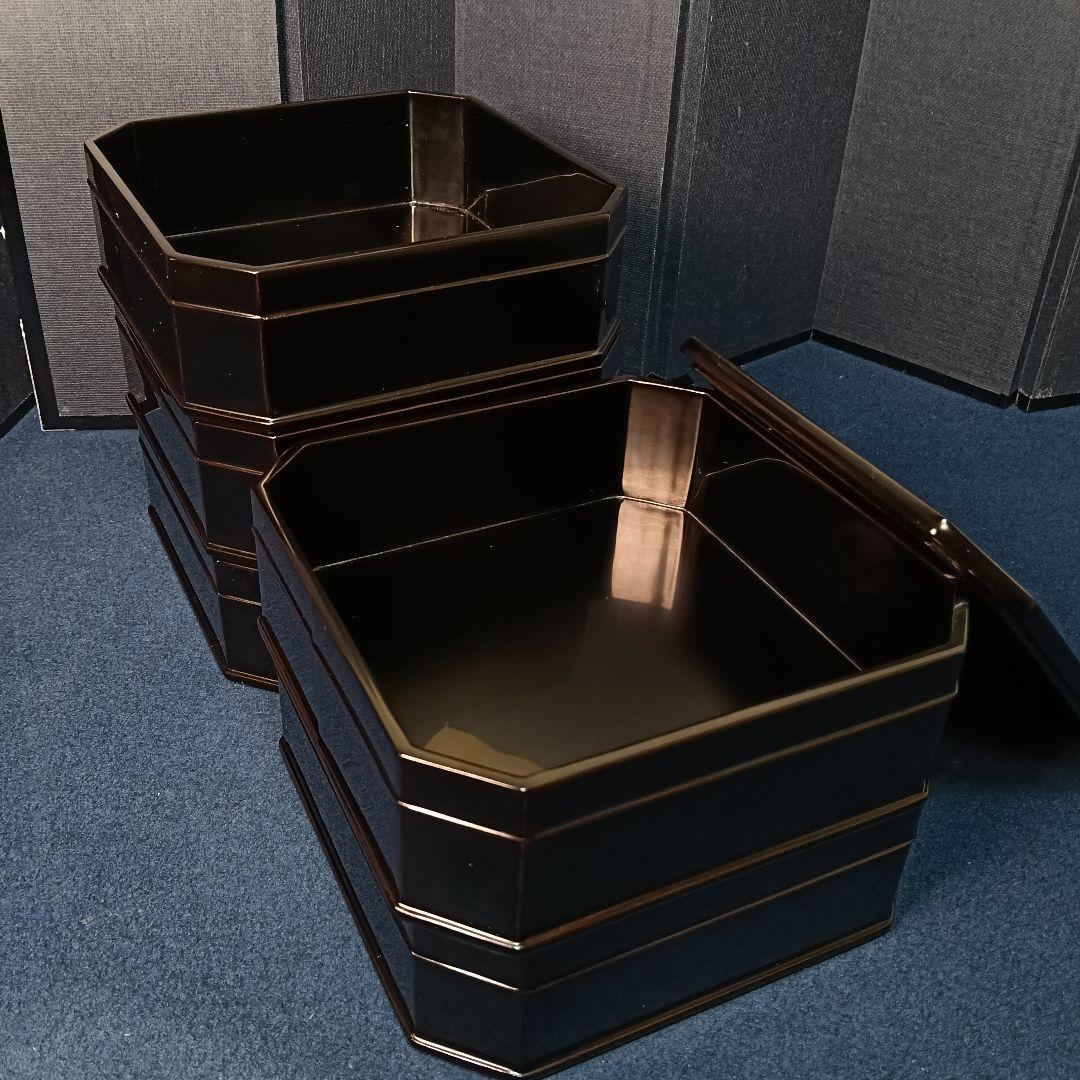 AM84 輪島塗 春光斎作 縁高重 未使用 共箱 菓子器 茶道具 懐石 五段重