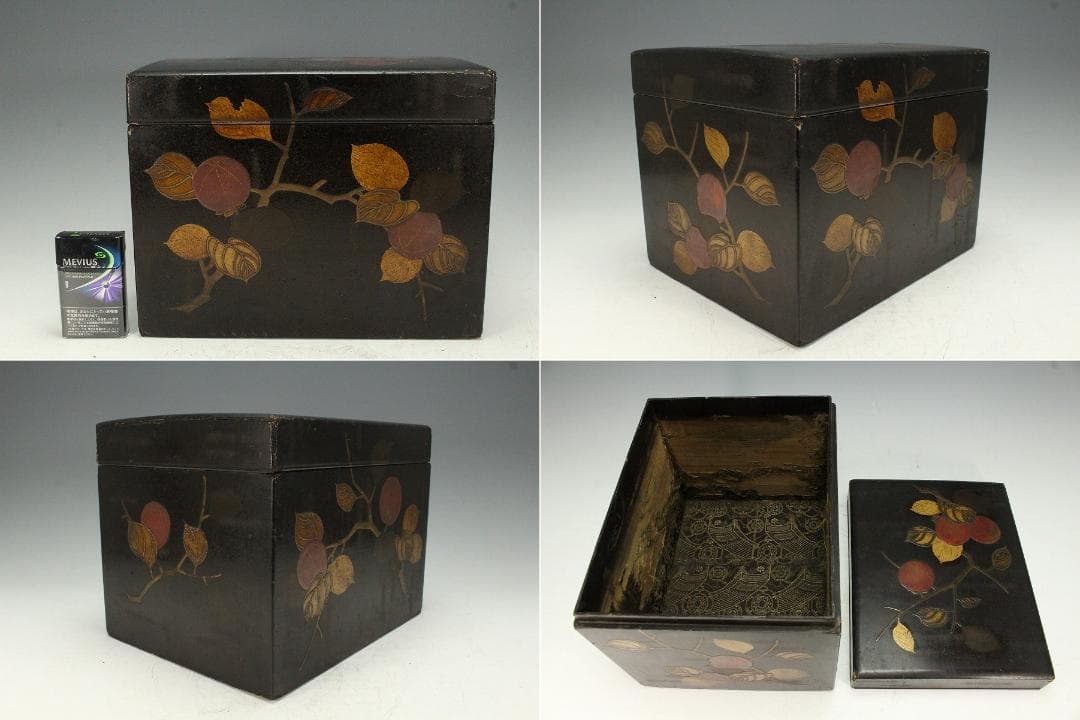 和楽器 果実 柿 蒔絵 時代 鼓箱(K-YC522)