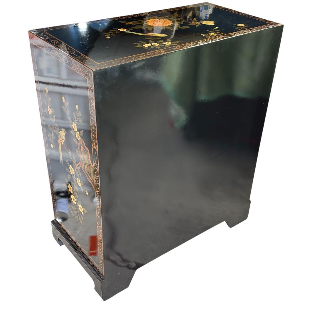 蒔絵花鳥図 漆塗箪笥 韓国 中国 唐木 螺鈿 象嵌 漆 キャビネット タンス
