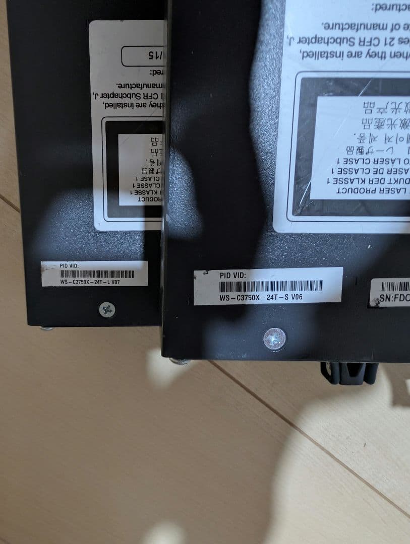 CISCO WS-C3750X-24T-S　L3Switch 2台セット