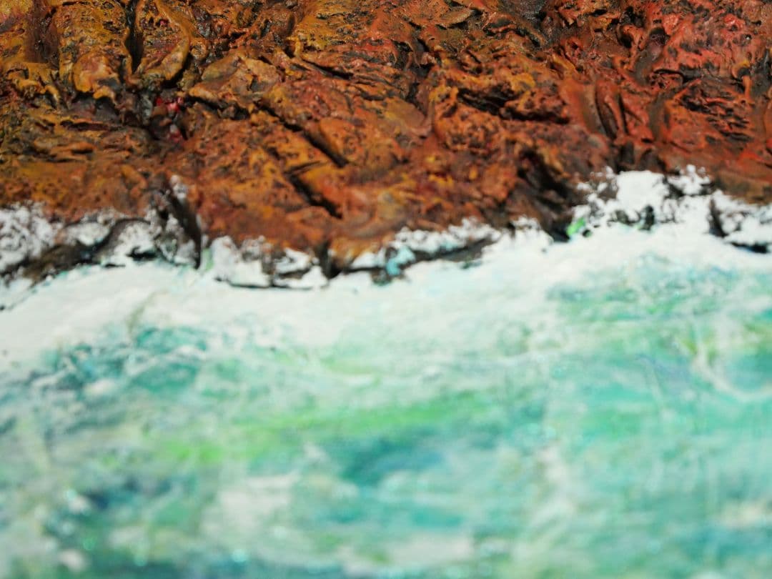 油絵 絵画 【岩場の海】