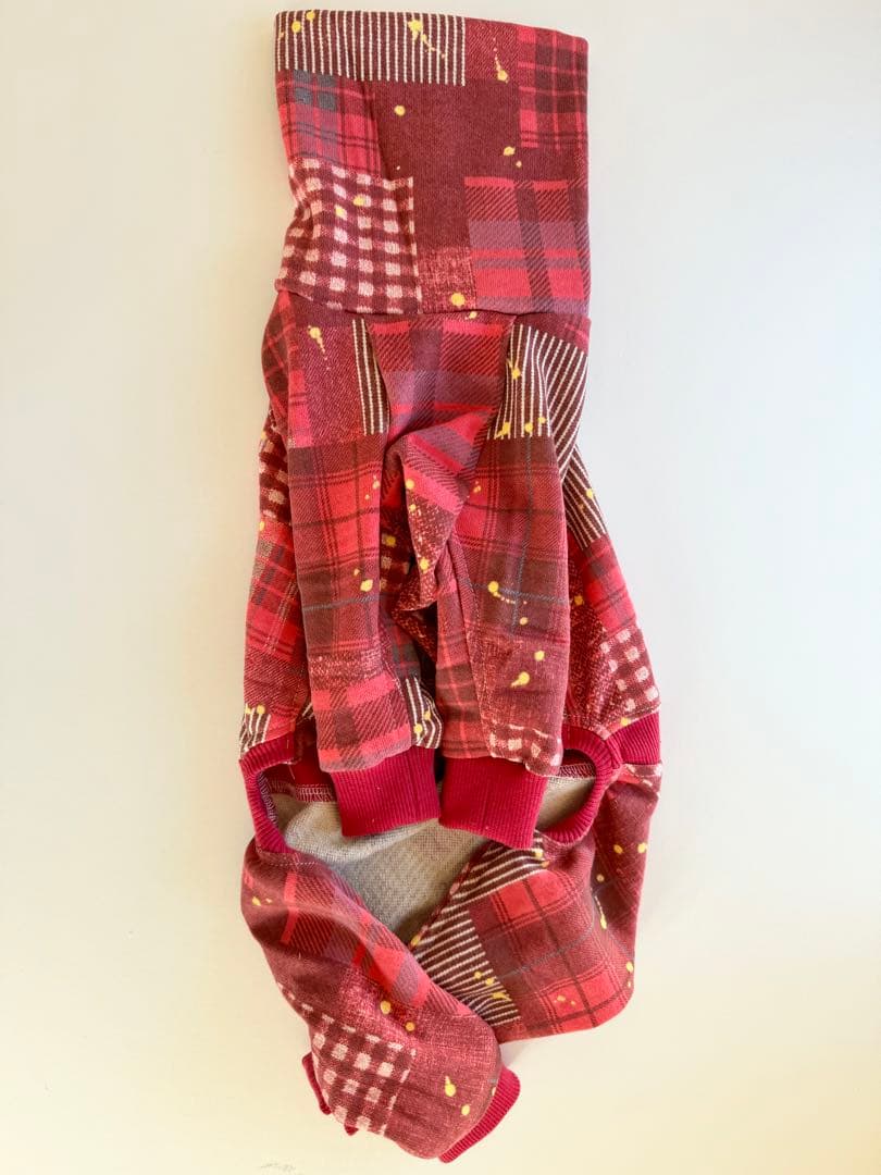赤のロンパース② イタグレ服　犬服　ハンドメイド