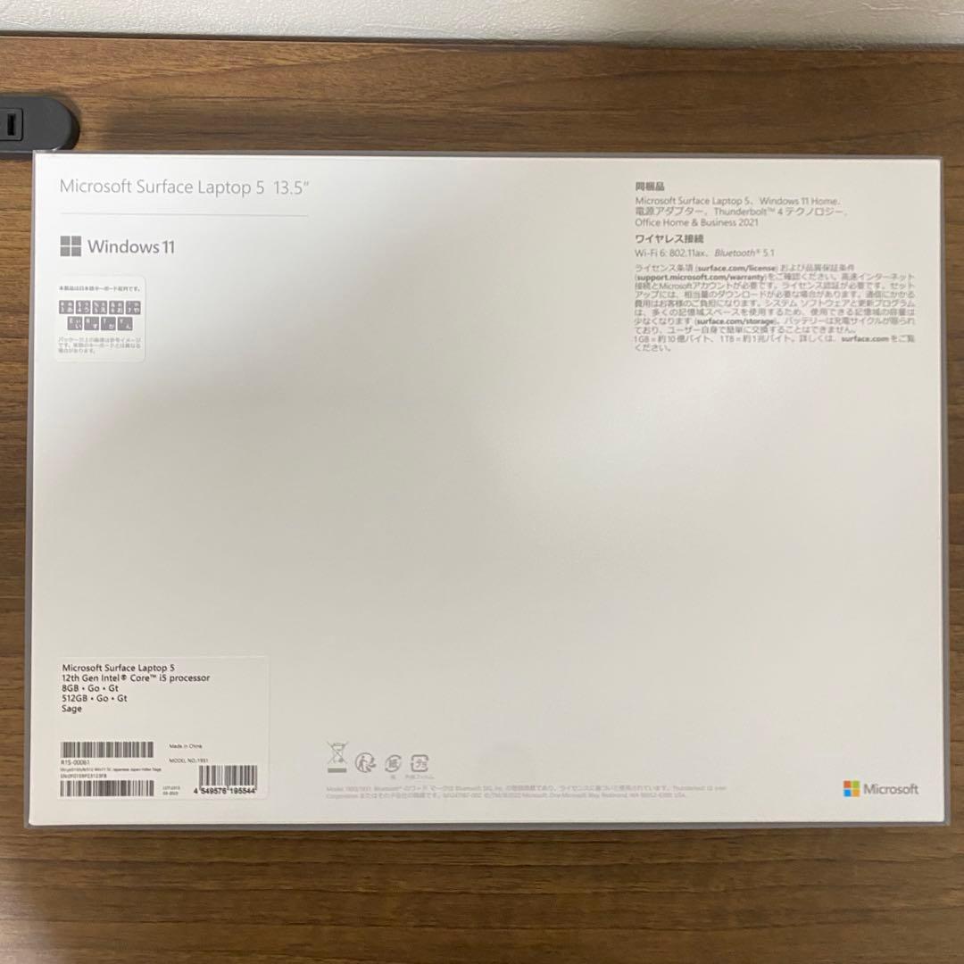 Surface Laptop 5 セージ 13.5/i5/8GB/512GB