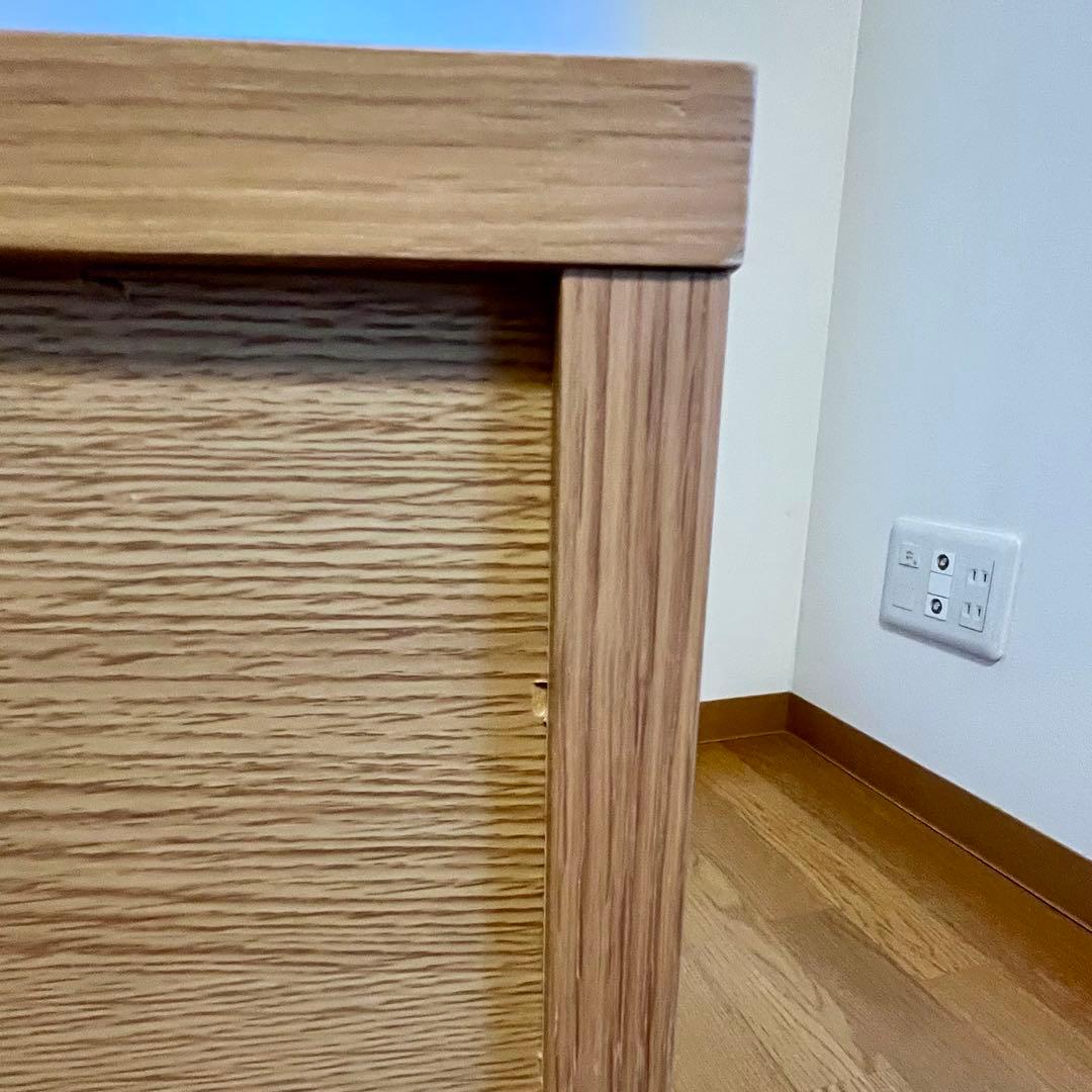 無印良品 オーク材 AVボード テレビ台 幅110cm 引き出し付き ナチュラル