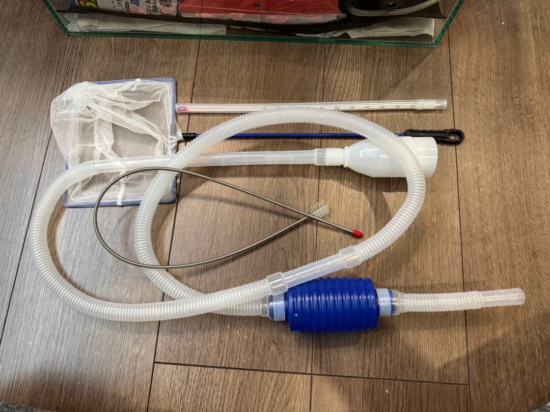 中型ガラス水槽とGEXフィルター・エアポンプセット