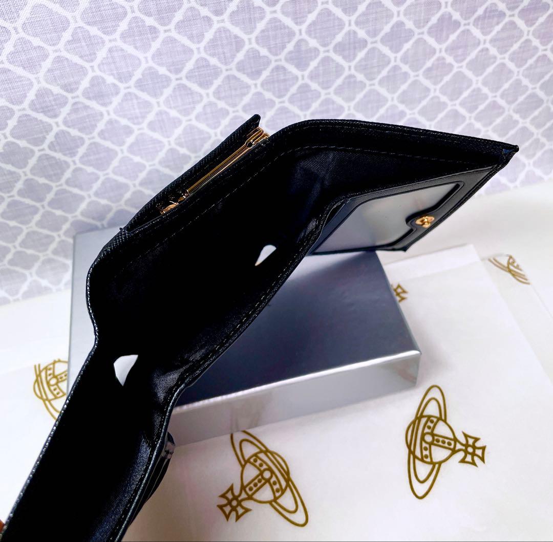 【大人気♡ショッパー付】新品 ヴィヴィアン・ウエストウッド　三折り財布 黒