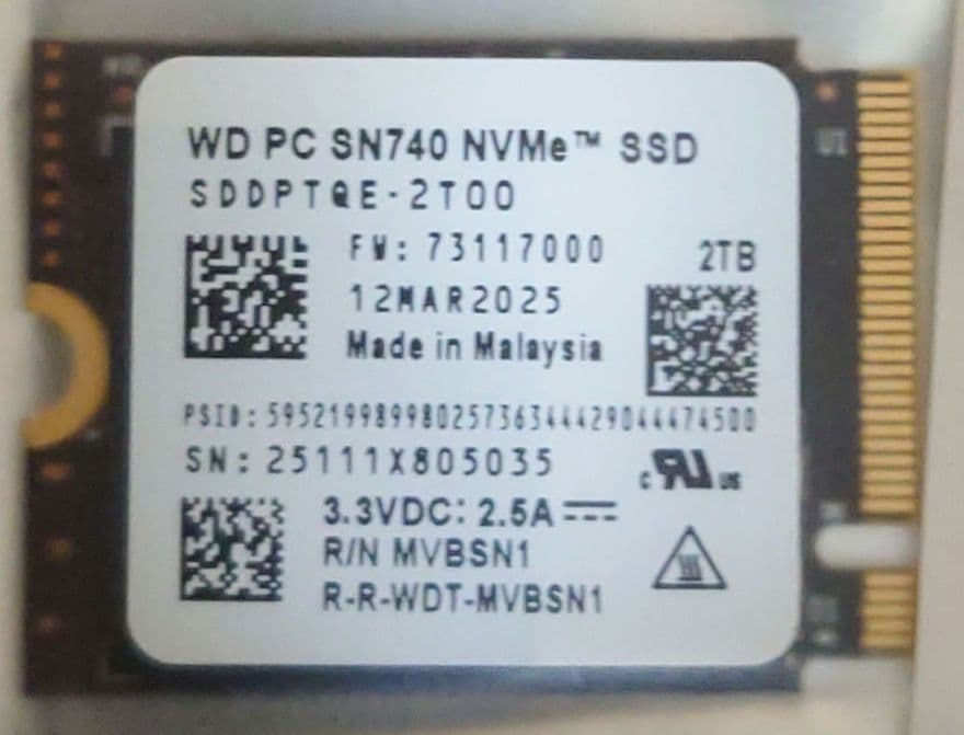 【新品】WD SN740 2TB NVMe SSD 2230