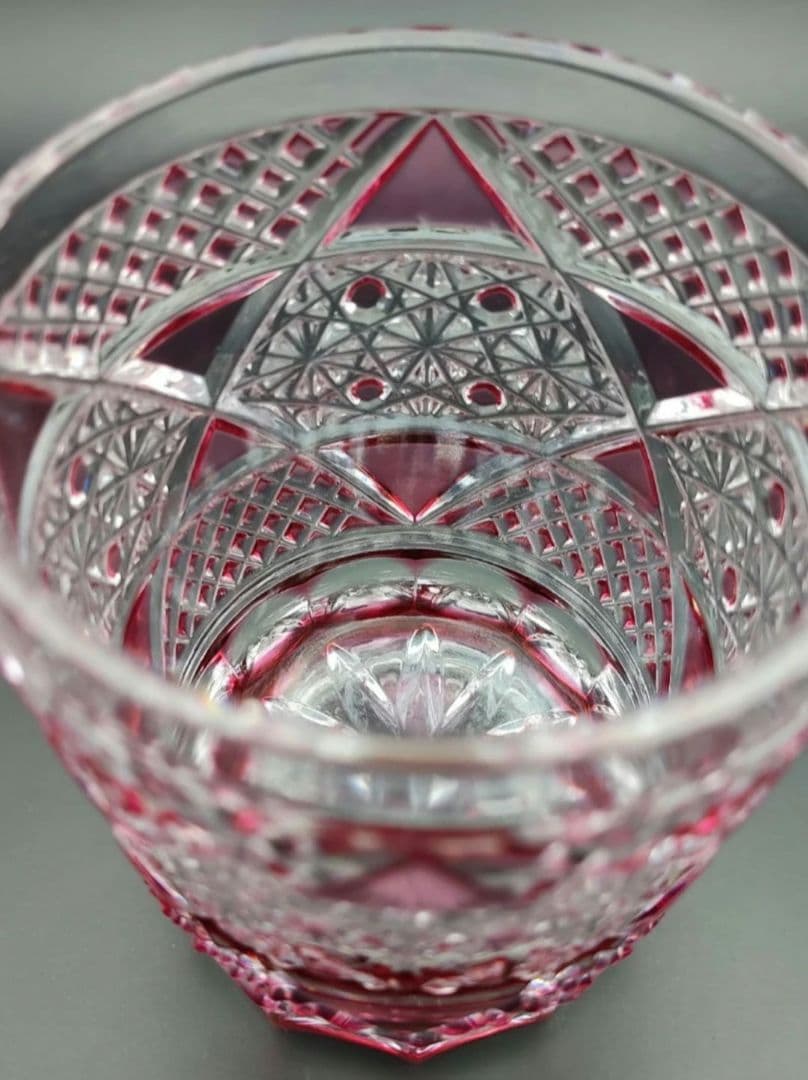 美品★薩摩切子 ロックグラス 酒器（切子、江戸切子、薩摩切子）