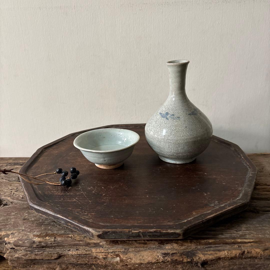 李朝初期堅手　白磁　盃　ぐい呑み　アンティーク.古美術.骨董.韓国骨董.酒器.