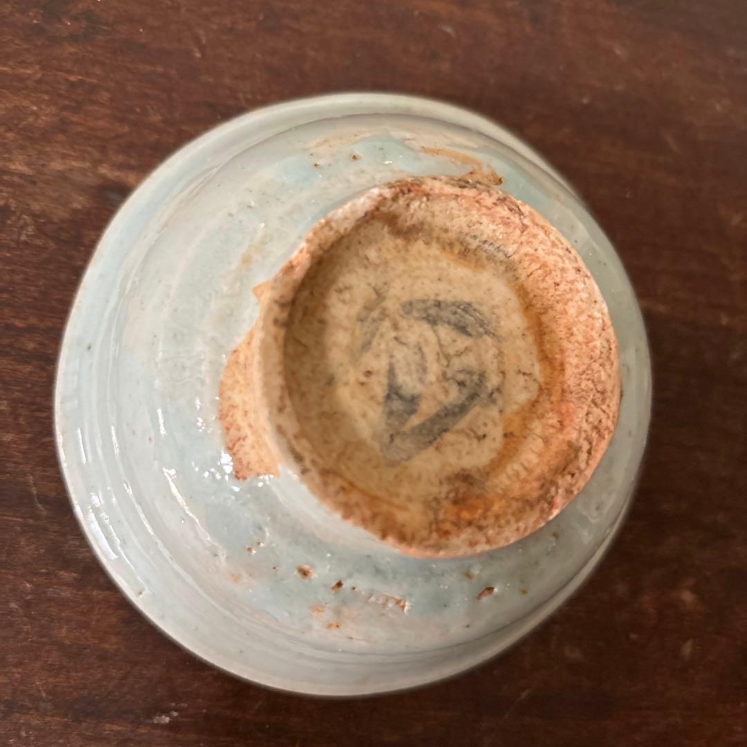 李朝初期堅手　白磁　盃　ぐい呑み　アンティーク.古美術.骨董.韓国骨董.酒器.