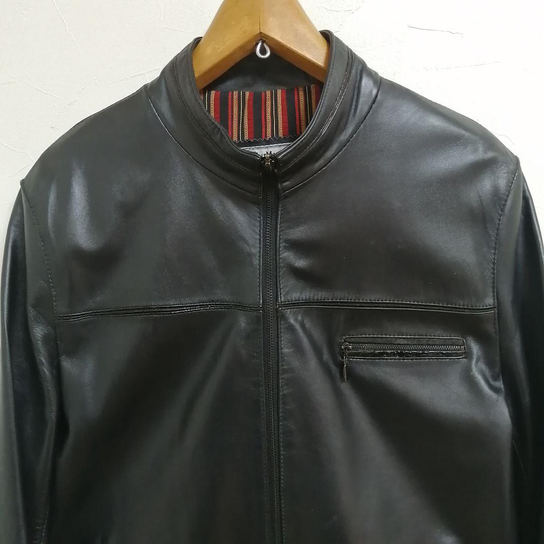 90sイタリア製レザーシングルライダースジャケットGIANNIMARIOLANO