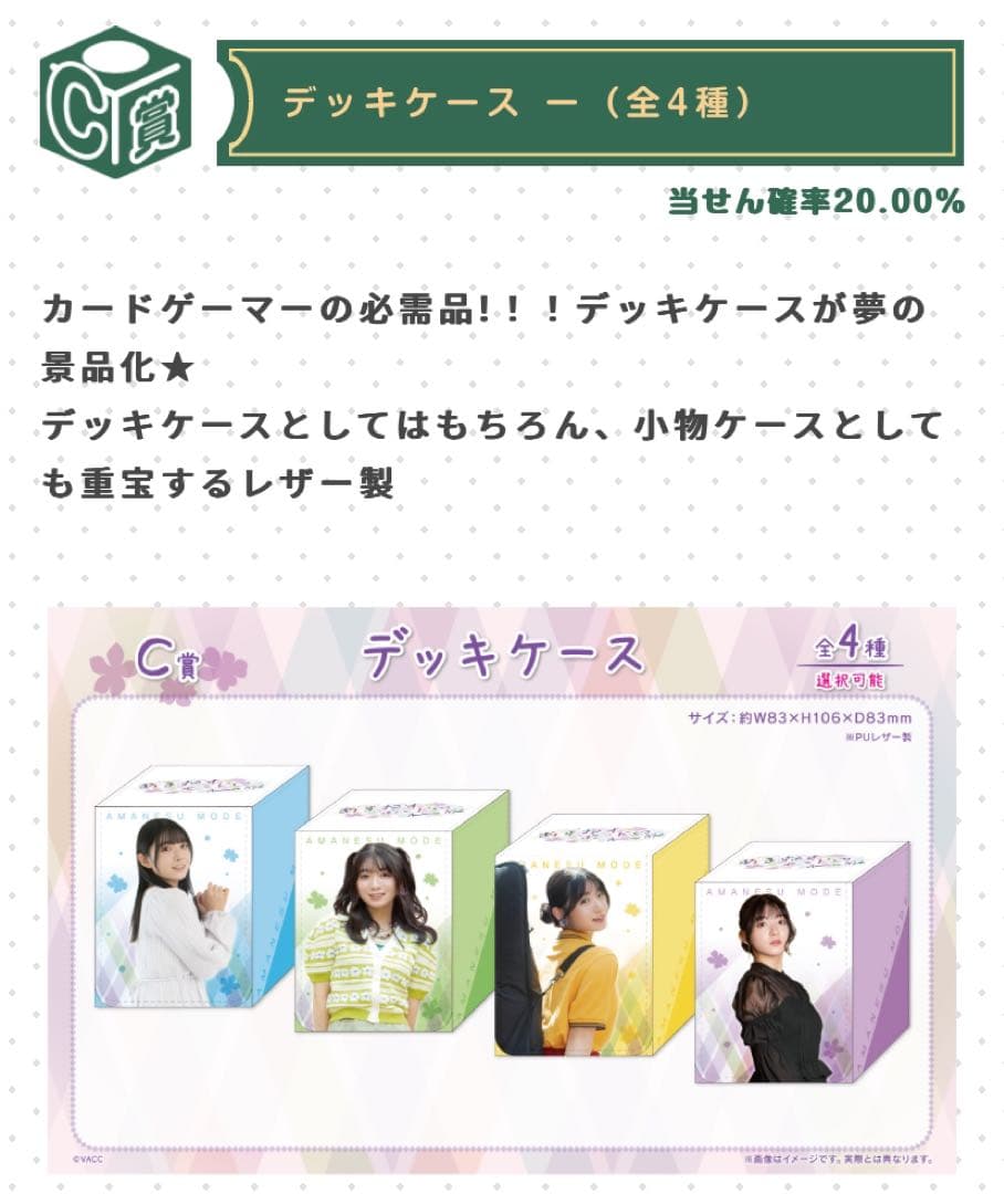くじロード あまねすモード デッキケース C賞 4種セット