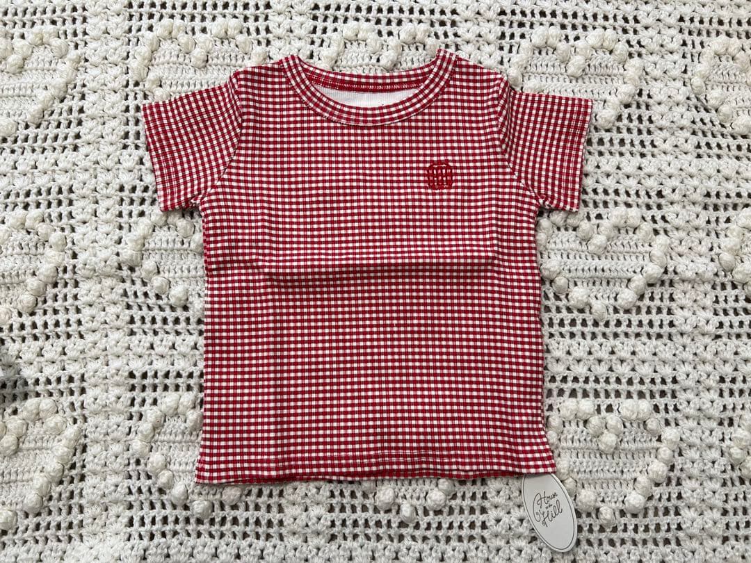 【未着用・タグ付き】house on the hill ギンガム半袖Tシャツ