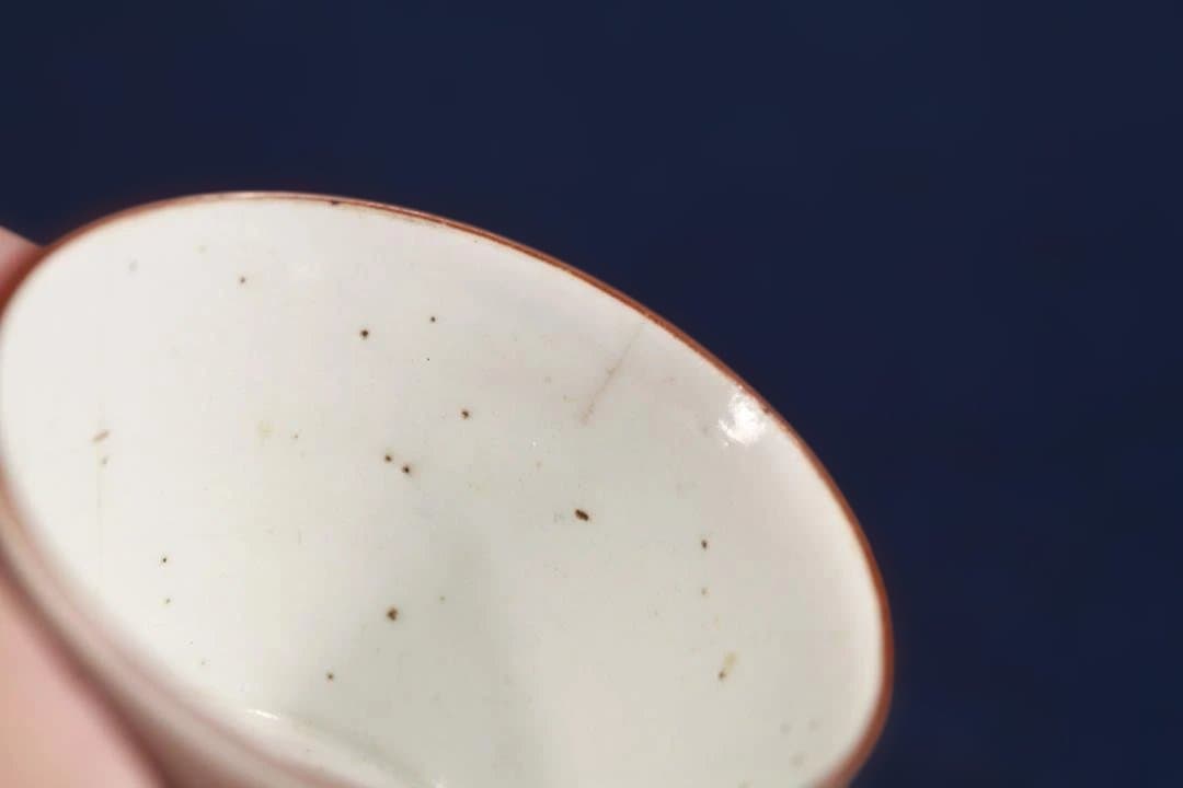 575 藍柿右衛門手染付柏文様蕎麦猪口　江戸前期