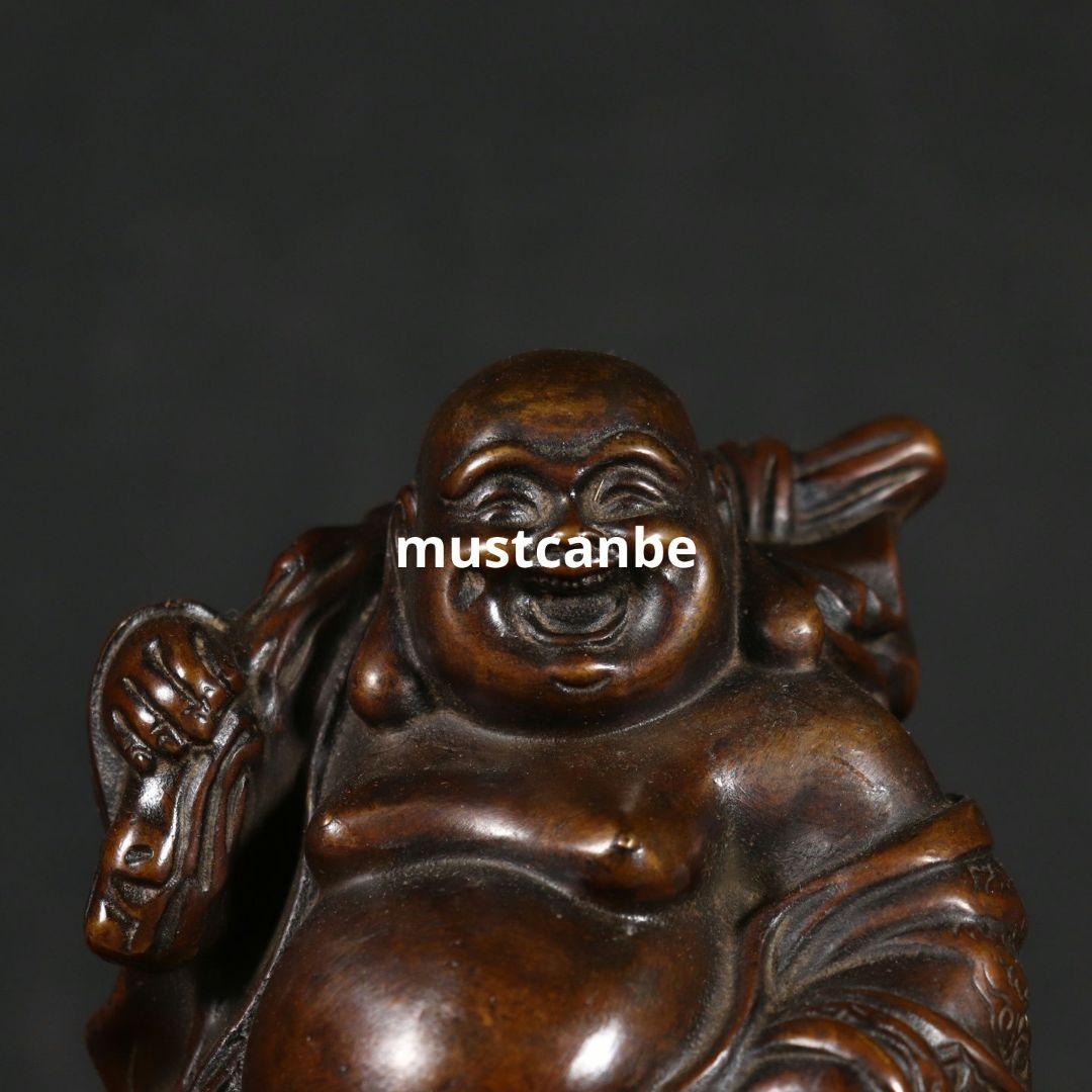 銅製 仏像黄金袋弥勒仏仏像 めでたい如意 楽観仏 工芸品 置物