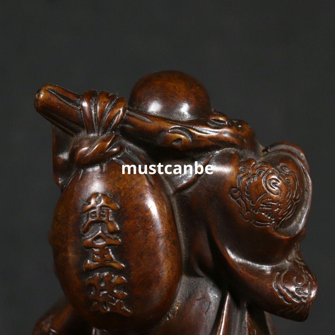 銅製 仏像黄金袋弥勒仏仏像 めでたい如意 楽観仏 工芸品 置物