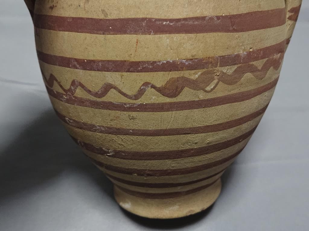 コレクター収集品　南米　プレ インカ文化　釉陶 双耳 水注