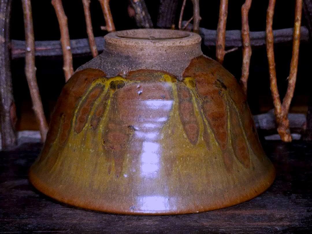 ♥極上　柿の蔕　茶碗　桐箱付き　骨董品　古玩