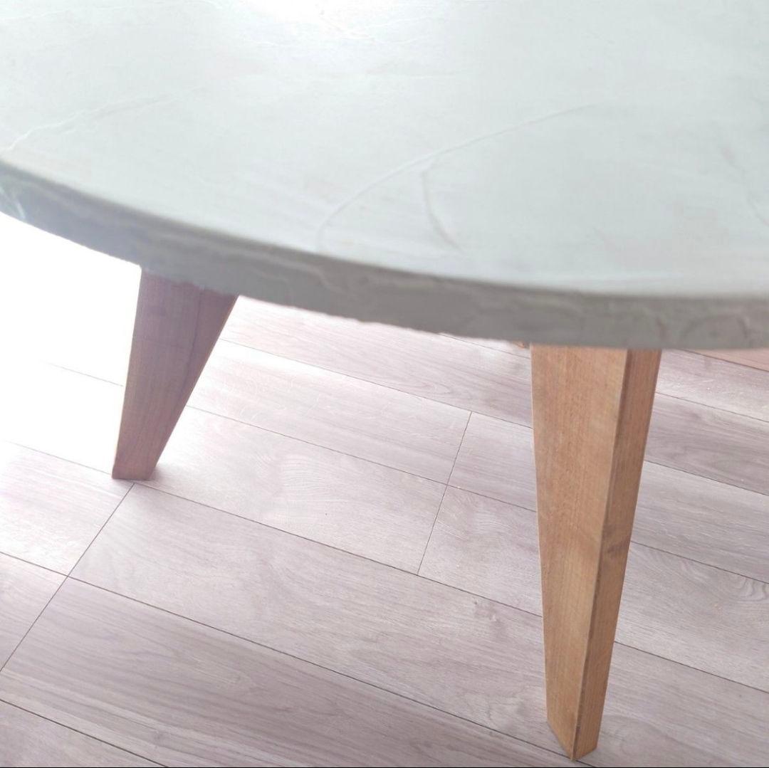 使用期間3ヶ月！ラウンドテーブル　 ホワイト系 ライトグレー　円形｜丸テーブル