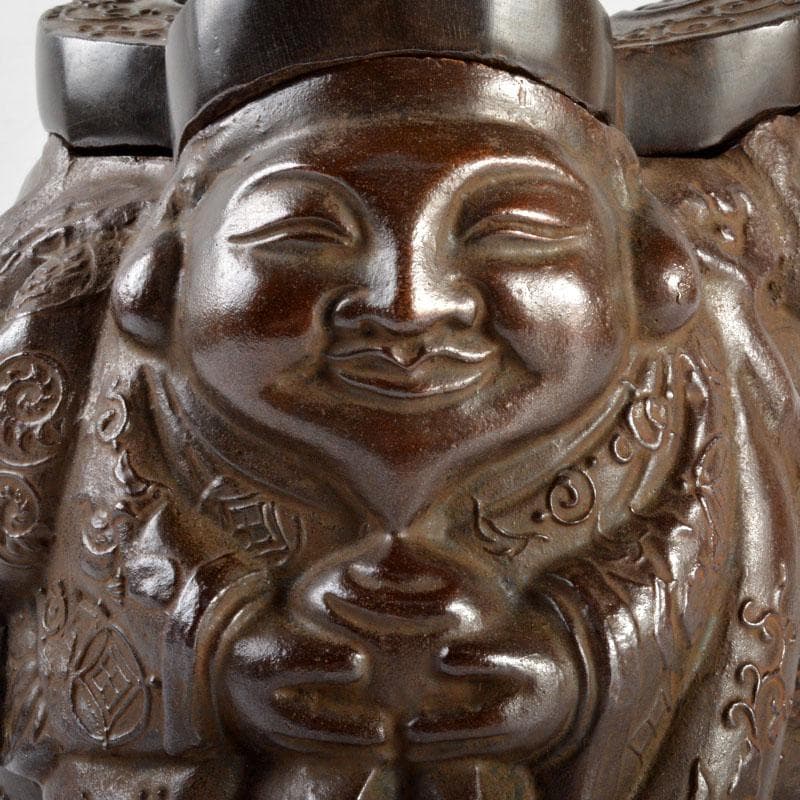 香道具　床飾り　信峰作　青銅　三面大黒香炉　共箱　F　R4699B