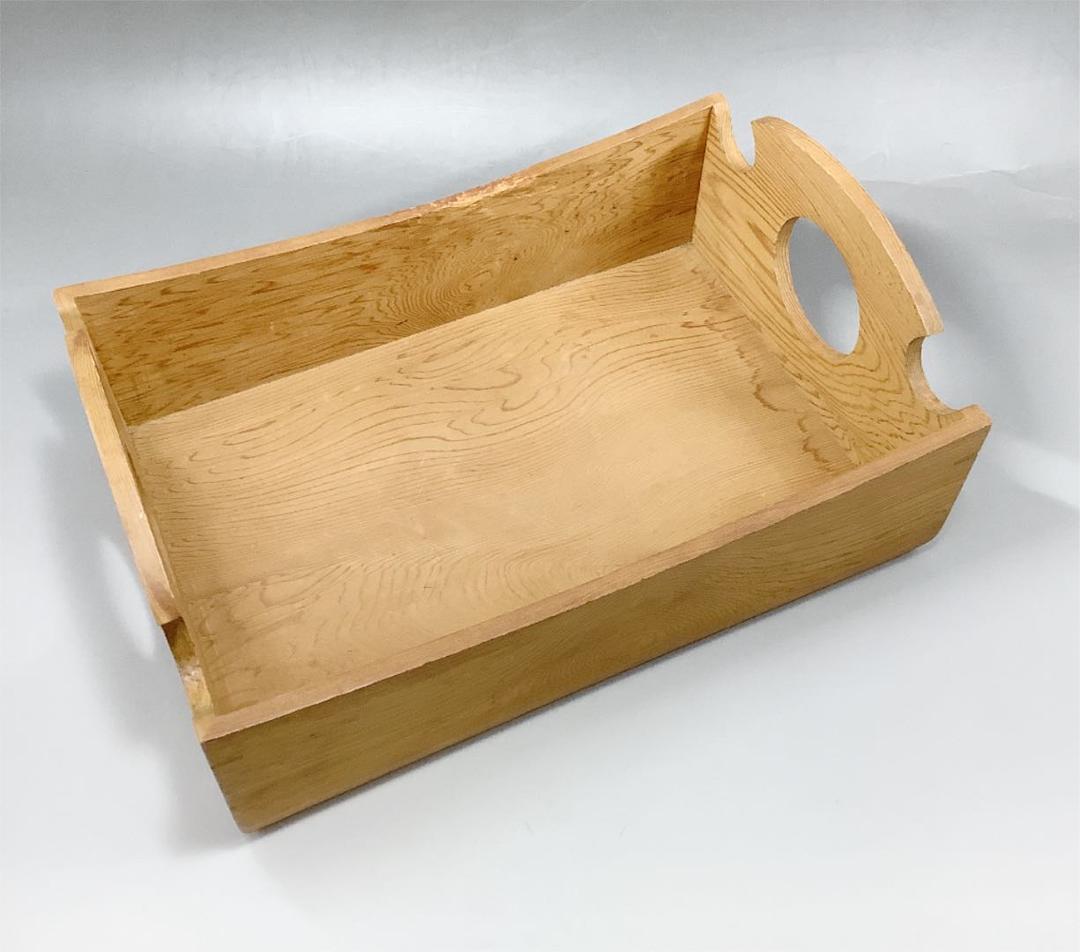 【茶道具】屋久杉鞍形莨盆 田原一斎作