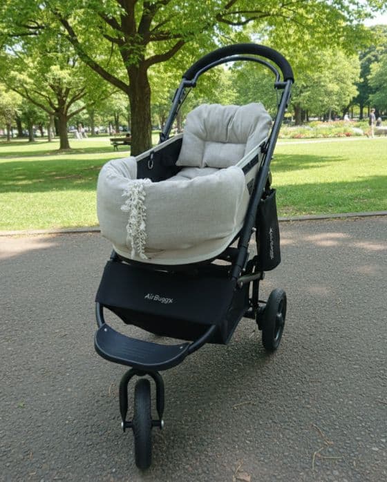 ❤年中使える❤ペットカートコンフォーター❤タンバリン✕コットンリネン（ベージュ）