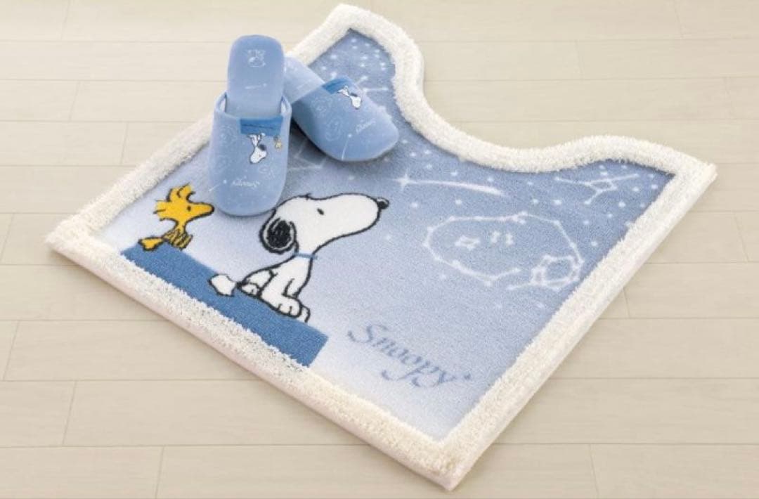 ブルーグレー色　PEANUTS スヌーピー トイレマットセット　新品