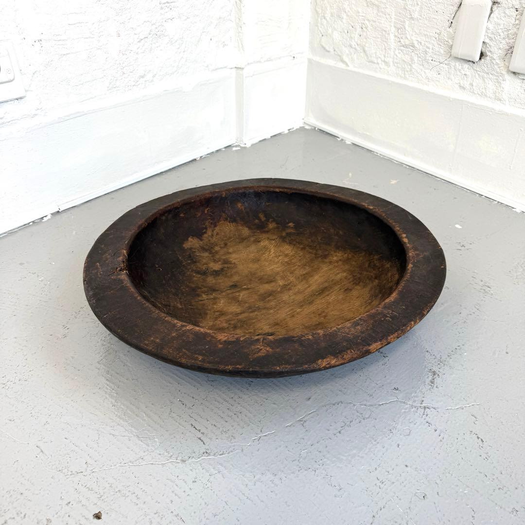 アンティーク　木製大皿　こね鉢 無垢材
