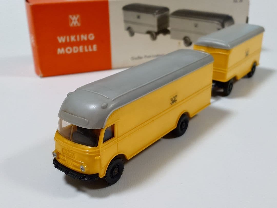 ミニカー WIKING 54 Big Postal Truck with Trailer