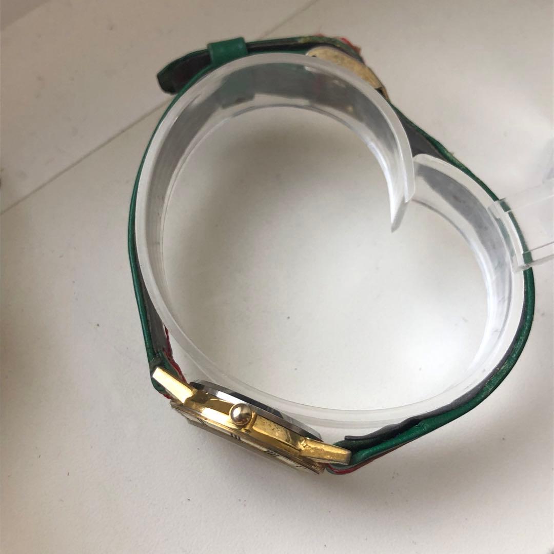 GUCCI オールドグッチ シェリーライン　 クォーツ時計 グリーン/レッド