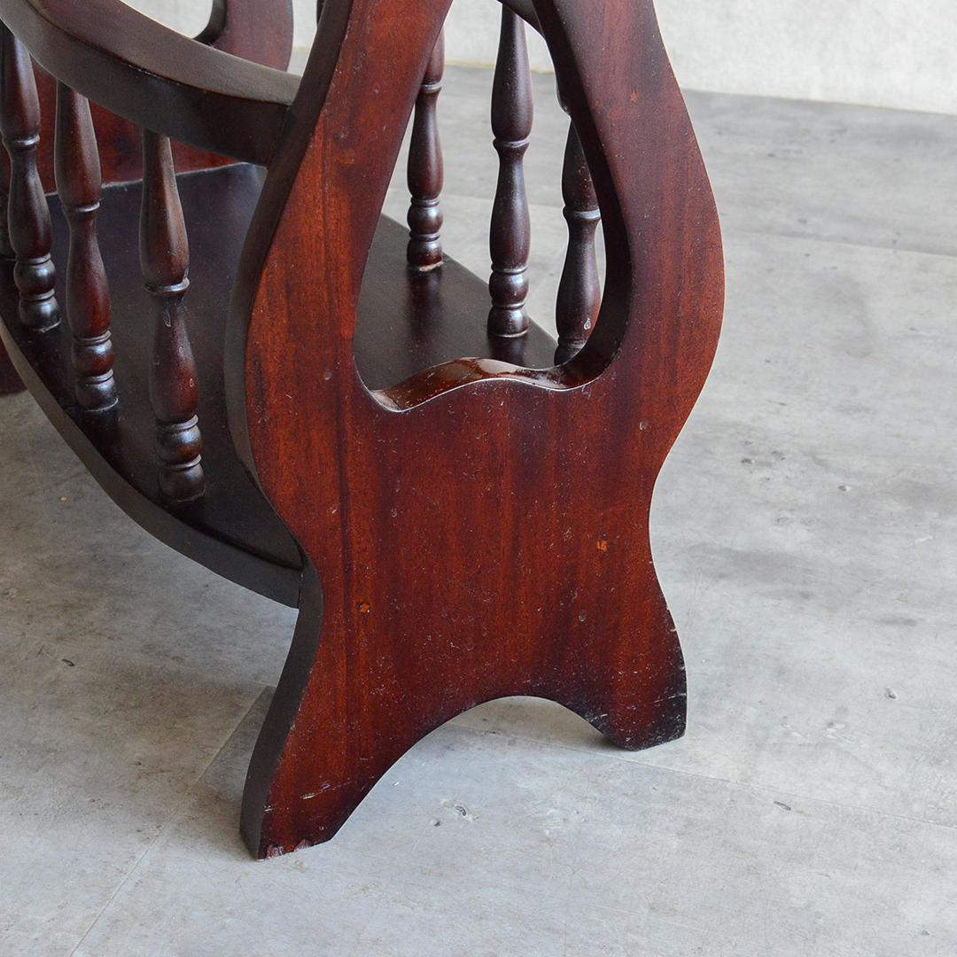 クラシック サイドテーブル オーバル マガジンラック ワインテーブル 雑誌収納